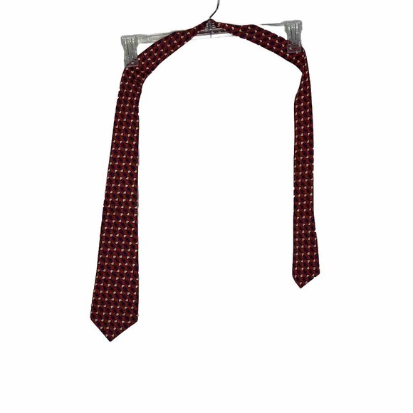 Men’s Vintage Tie 60’s 70’s Heart & Flower Patterned Red, White &Blue - Picture 2 of 5